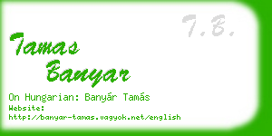 tamas banyar business card