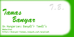 tamas banyar business card